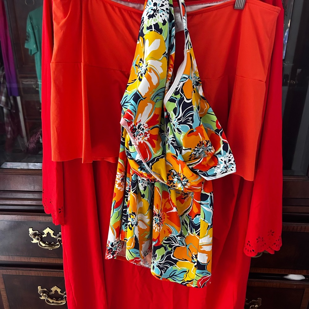 Lands' End Vibrant Red Top